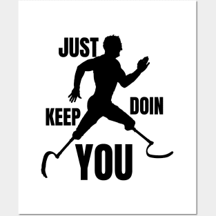 Just Keep Doin You - Runner Silhouette Black Text Posters and Art